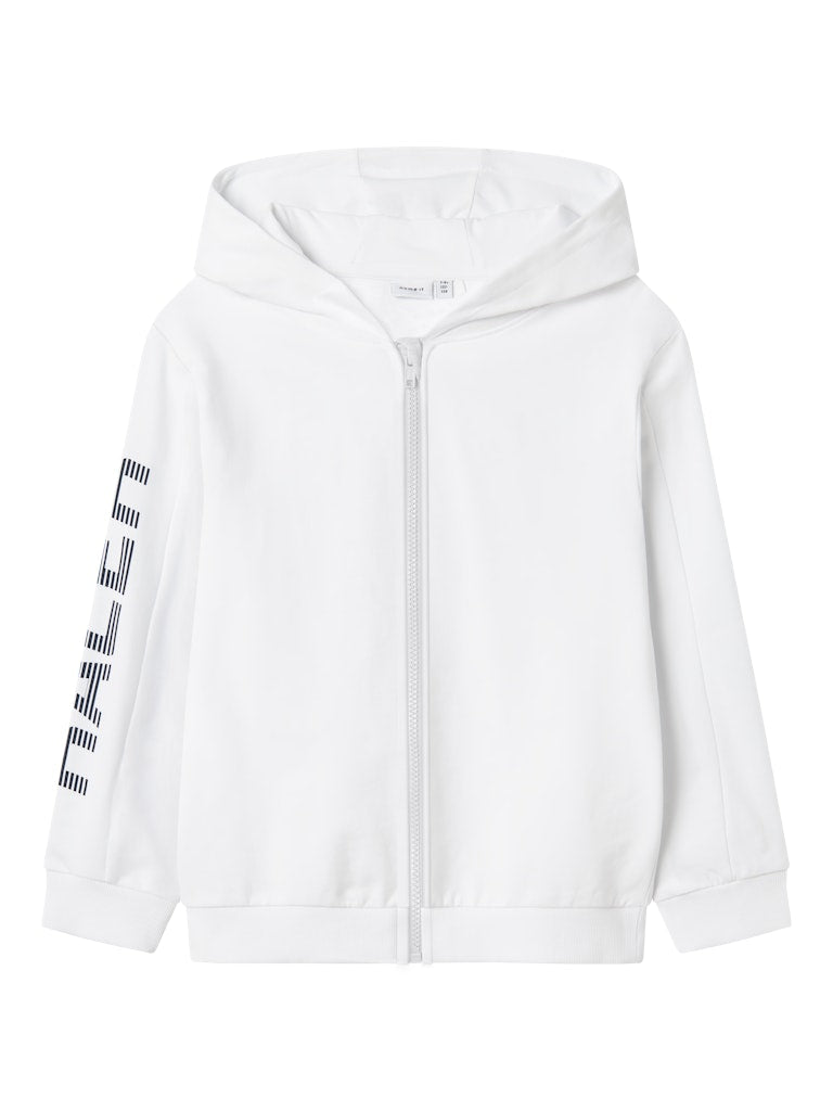 Name it Boys White Hoodie Zip-Up Sweatshirt