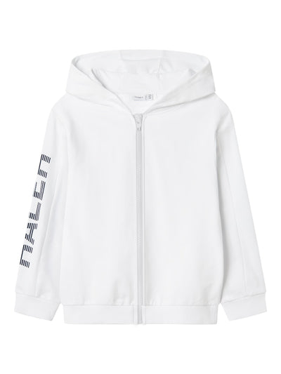 Name it Boys White Hoodie Zip-Up Sweatshirt