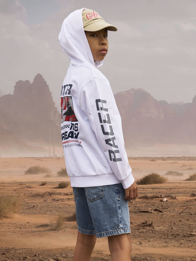 Name it Boys White Hoodie Zip-Up Sweatshirt