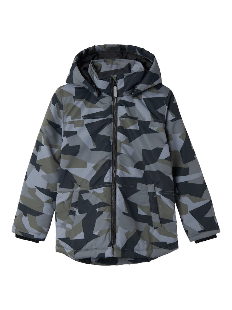 Name it Boys Padded Winter Jacket - Grey Camouflage
