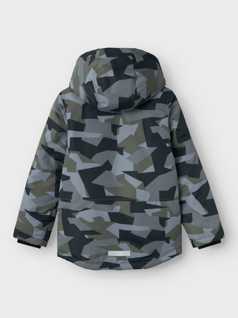 Name it Boys Padded Winter Jacket - Grey Camouflage