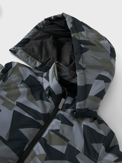 Name it Boys Padded Winter Jacket - Grey Camouflage