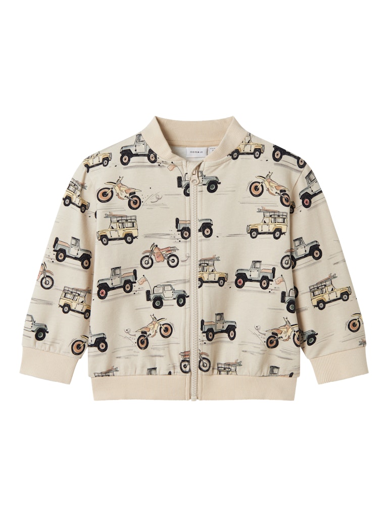 Name It Boys Zip-Up Sweat Cardigan - Vehicles