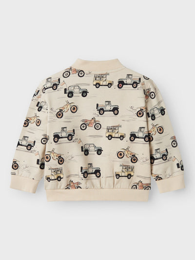 Name It Boys Zip-Up Sweat Cardigan - Vehicles