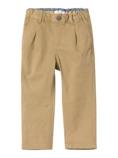 Name it Boys Cotton Twill Jogger Chino Pants - Beige