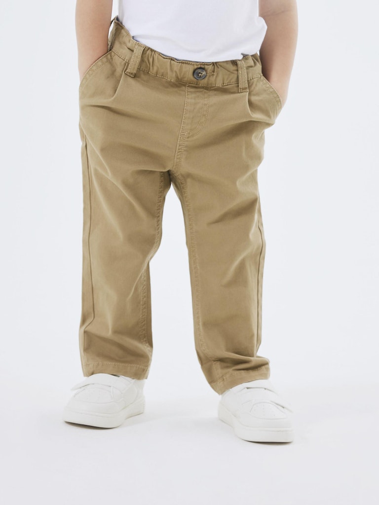 Name it Boys Cotton Twill Jogger Chino Pants - Beige