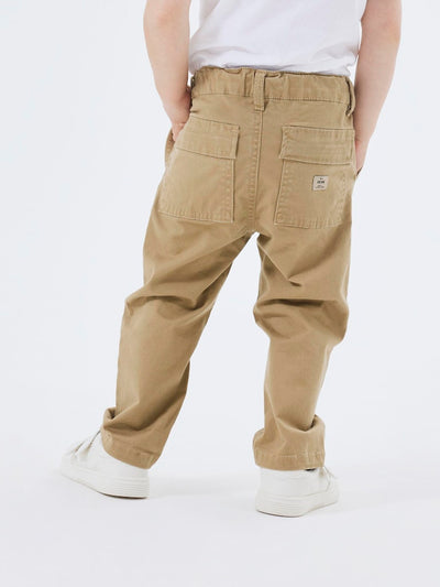 Name it Boys Cotton Twill Jogger Chino Pants - Beige