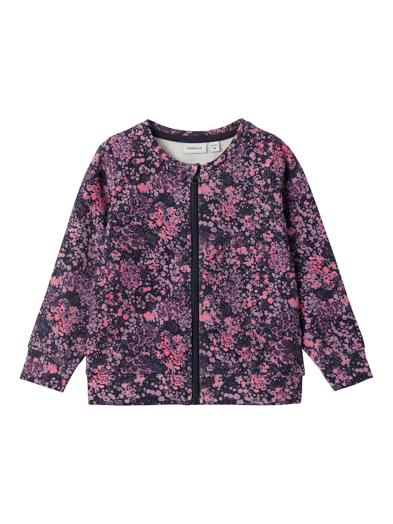 Name It Girl Floral Sweat Zippy Cardigan