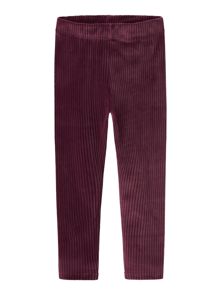 Name it Mini Girl Stretchy Ribbed Velour Leggings - Wine