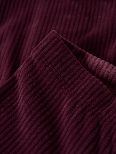 Name it Mini Girl Stretchy Ribbed Velour Leggings - Wine