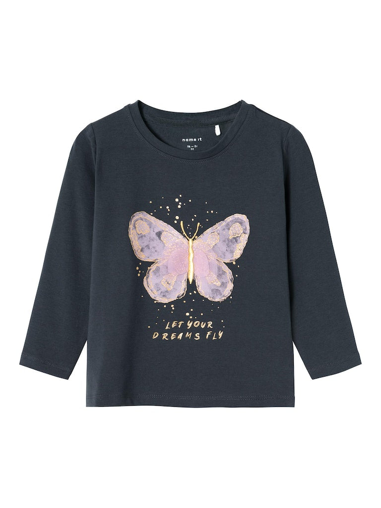 Name it Girls Butterfly Long Sleeved Top