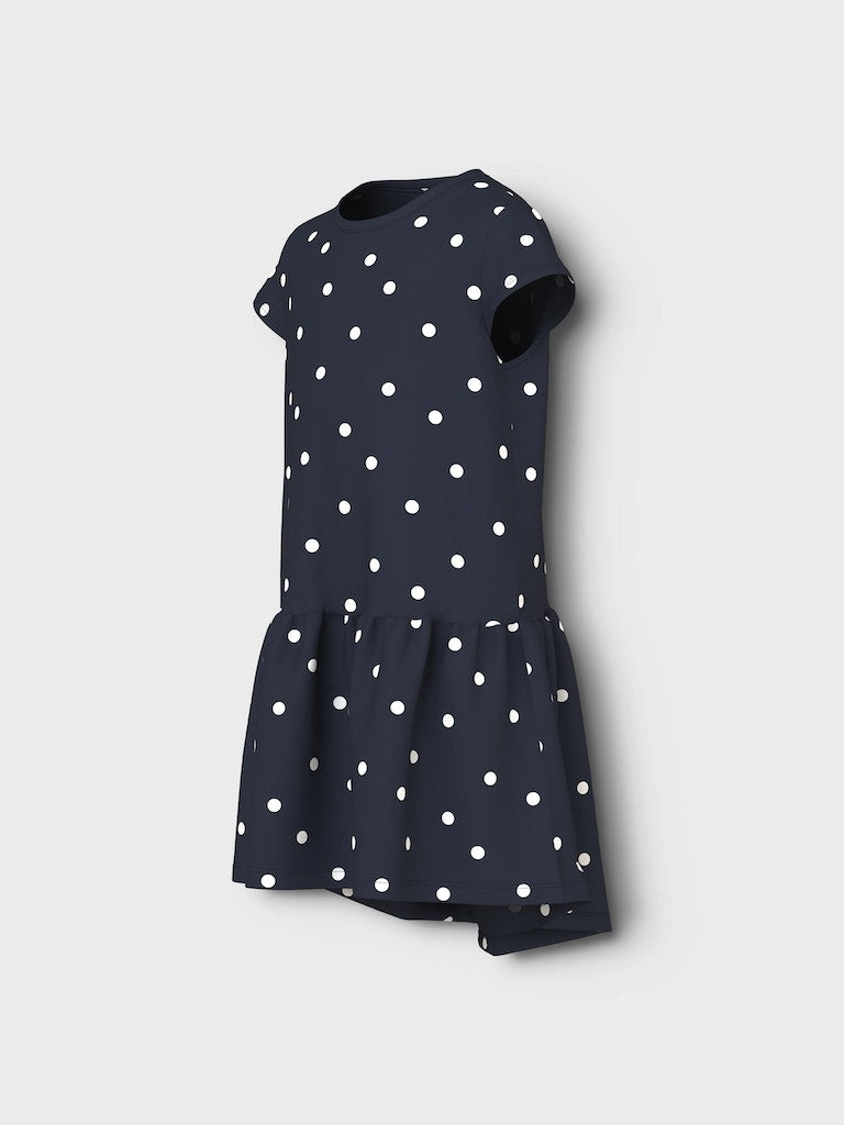 Name it Girls Cotton Dress - Navy Dot