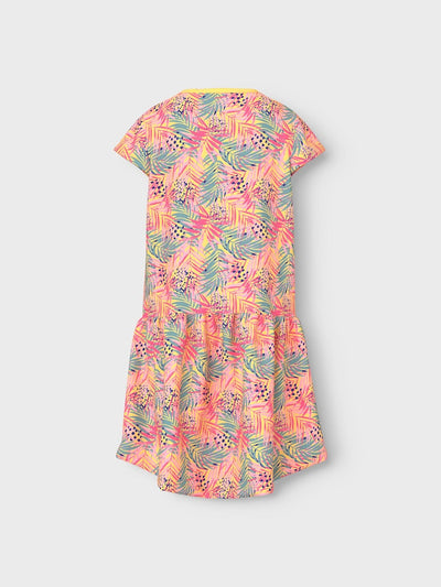 Name it Girls Cotton Dress - Yellow Leaf