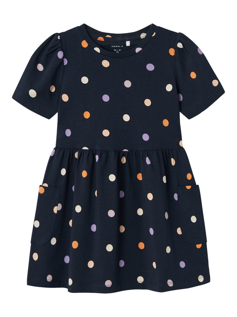 Name it Girls Short Sleeved Cotton Dress - Polka Dot