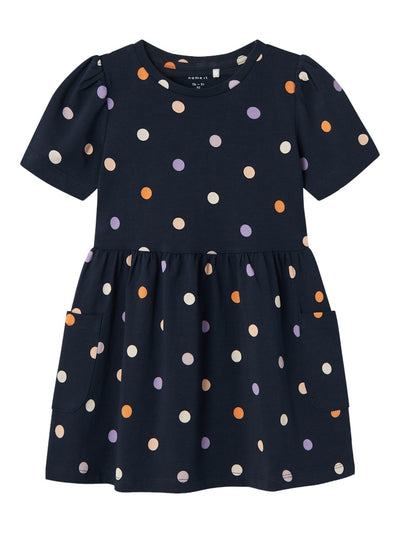 Name it Girls Short Sleeved Cotton Dress - Polka Dot