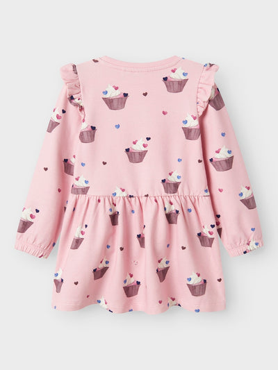 Name It Girl Cupcake Print Sweat Dress