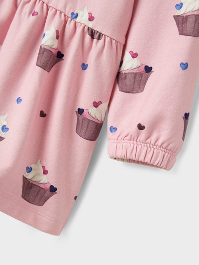 Name It Girl Cupcake Print Sweat Dress