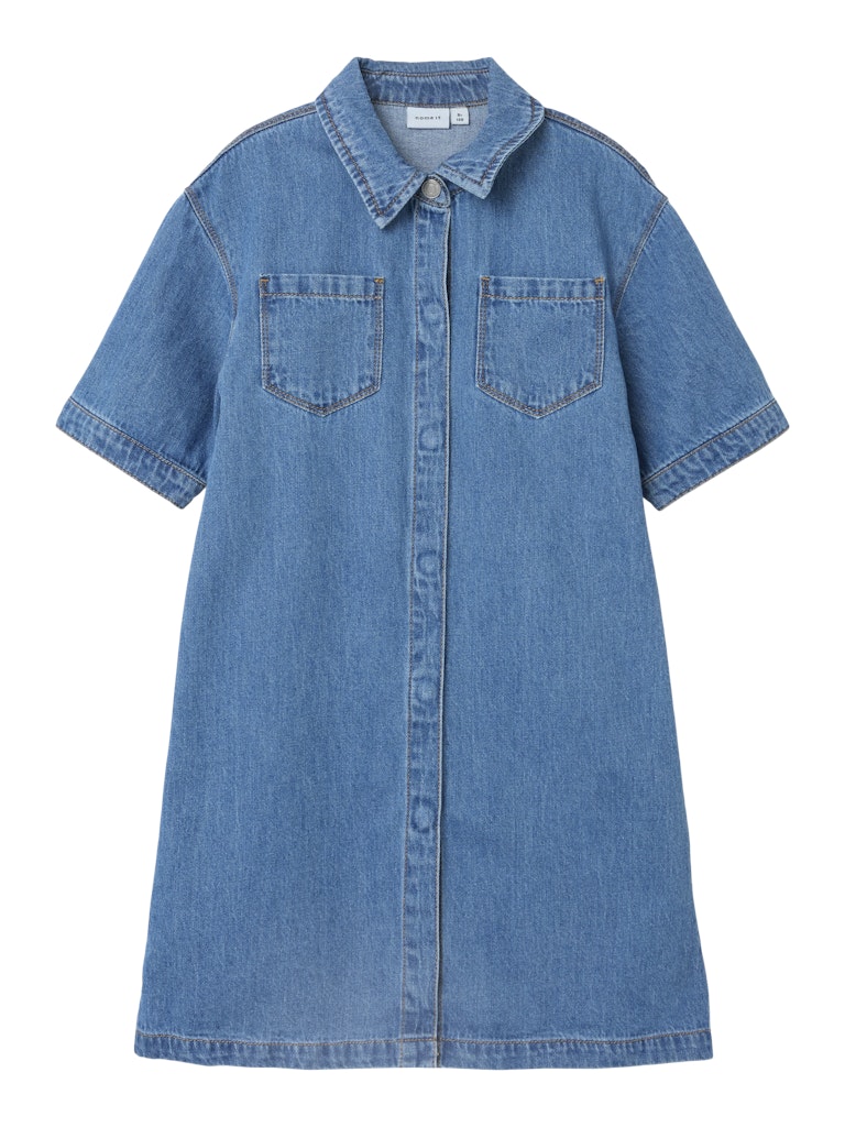 Name it Girls Short Sleeved Denim Shirt Dress