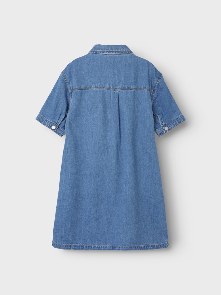 Name it Girls Short Sleeved Denim Shirt Dress