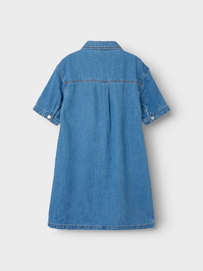 Name it Girls Short Sleeved Denim Shirt Dress
