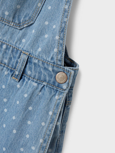 Name it Girls Dotty Denim Pinafore-Skortall