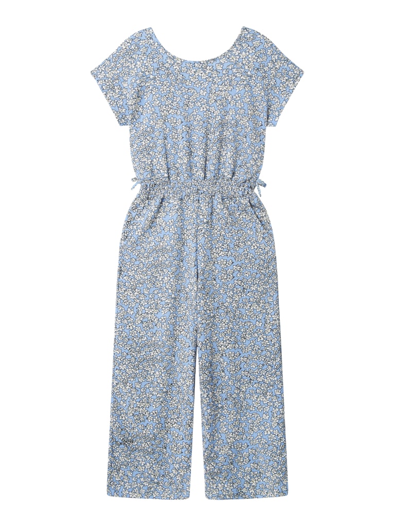 Name it Girls Floral Blue Ruffle Sleeve Jumpsuit