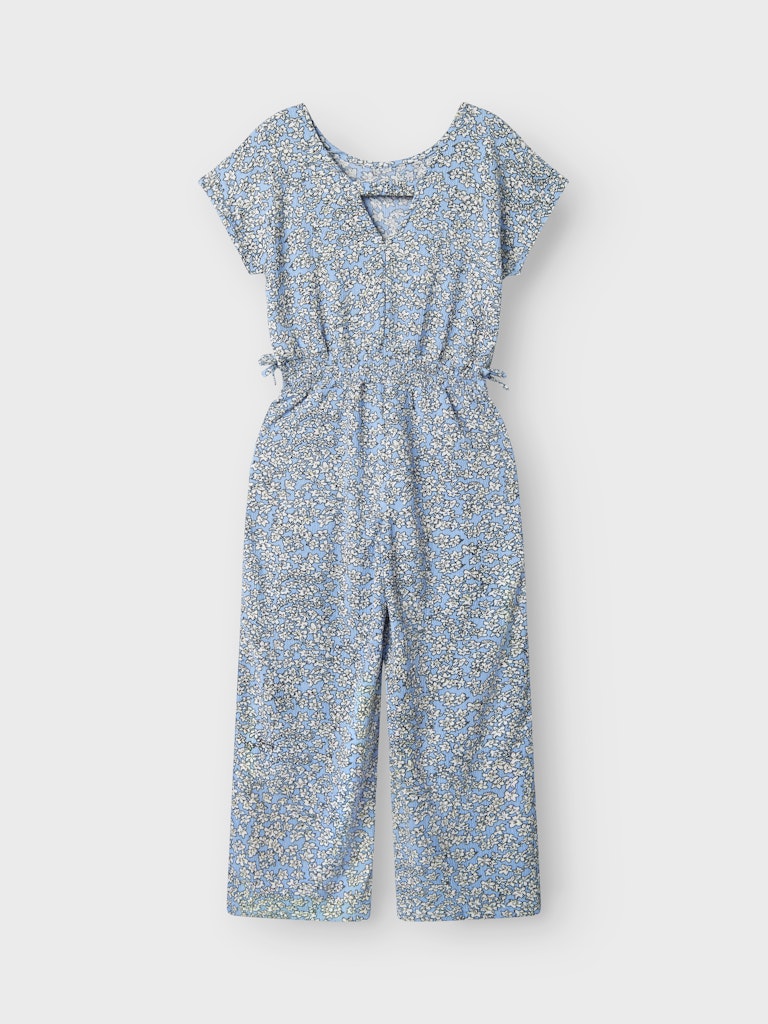 Name it Girls Floral Blue Ruffle Sleeve Jumpsuit