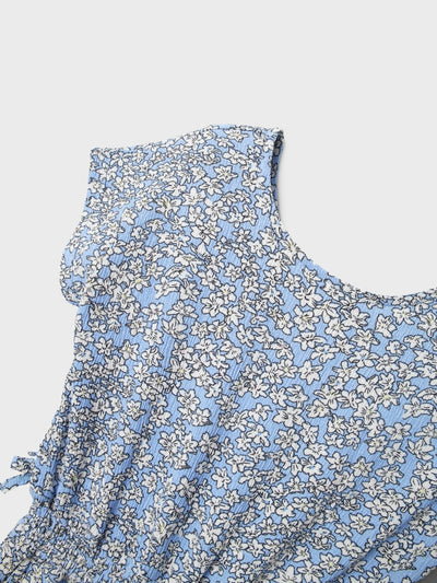 Name it Girls Floral Blue Ruffle Sleeve Jumpsuit