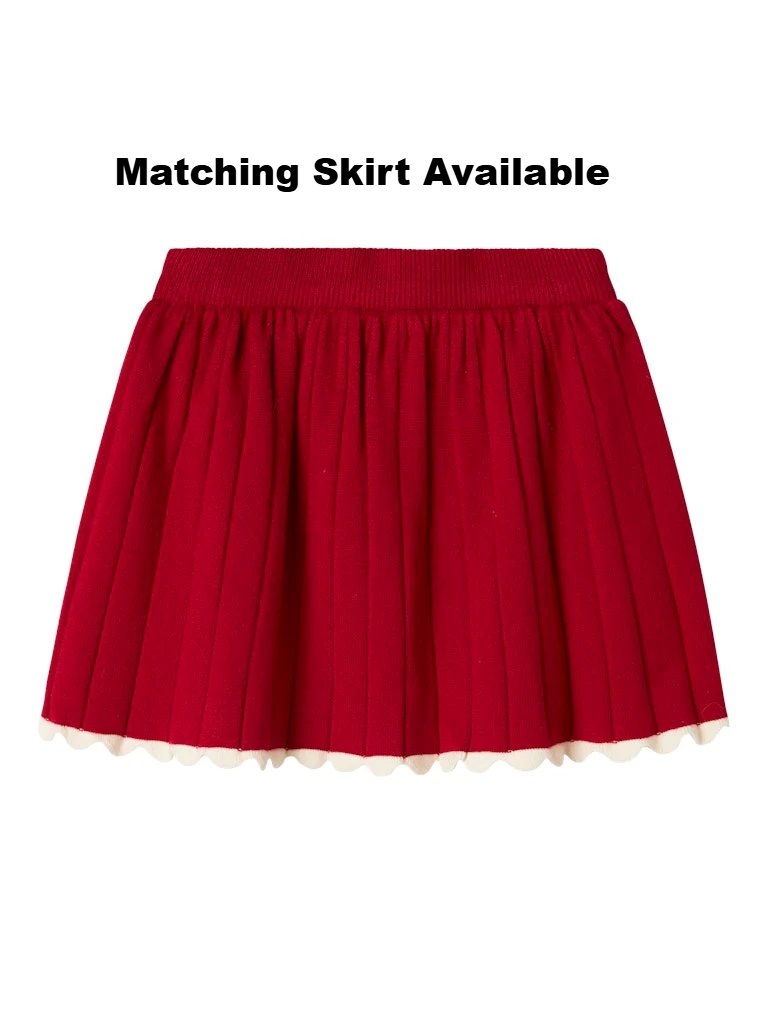 Name it Mini Girls Red Knit Cardigan