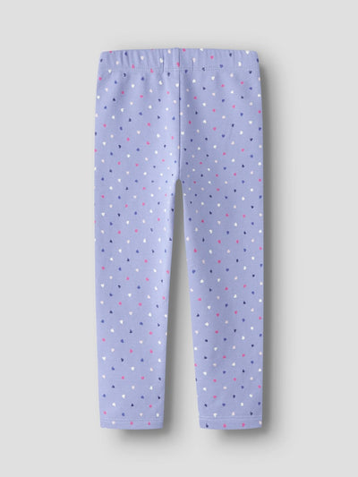 Name it Mini Girls Lilac Heart  Winter Legging with Brushed Inner