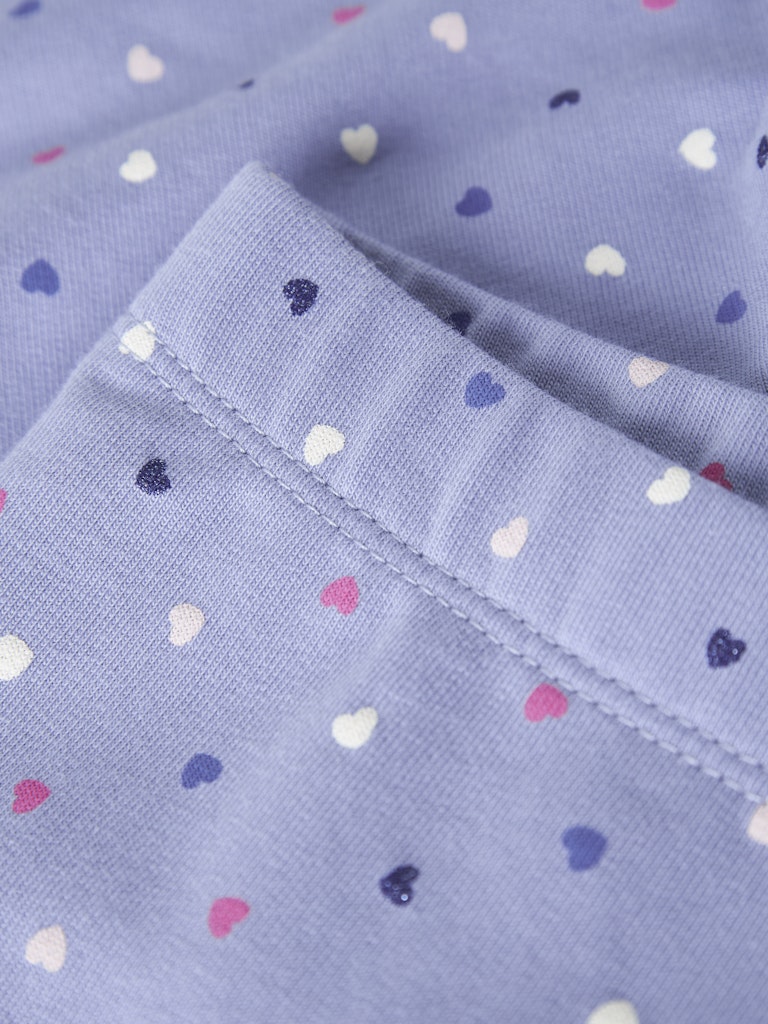 Name it Mini Girls Lilac Heart  Winter Legging with Brushed Inner