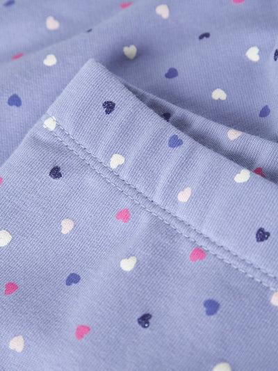 Name it Mini Girls Lilac Heart  Winter Legging with Brushed Inner