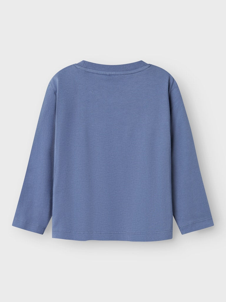 Name it Girls Long Sleeve Blue Cotton Top - Squirrel