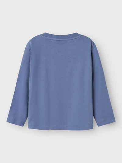 Name it Girls Long Sleeve Blue Cotton Top - Squirrel