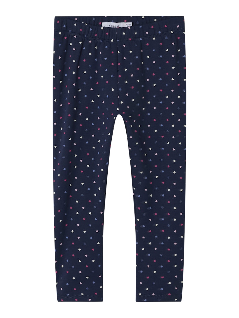 Name it Mini Girls Navy Heart  Winter Legging with Brushed Inner