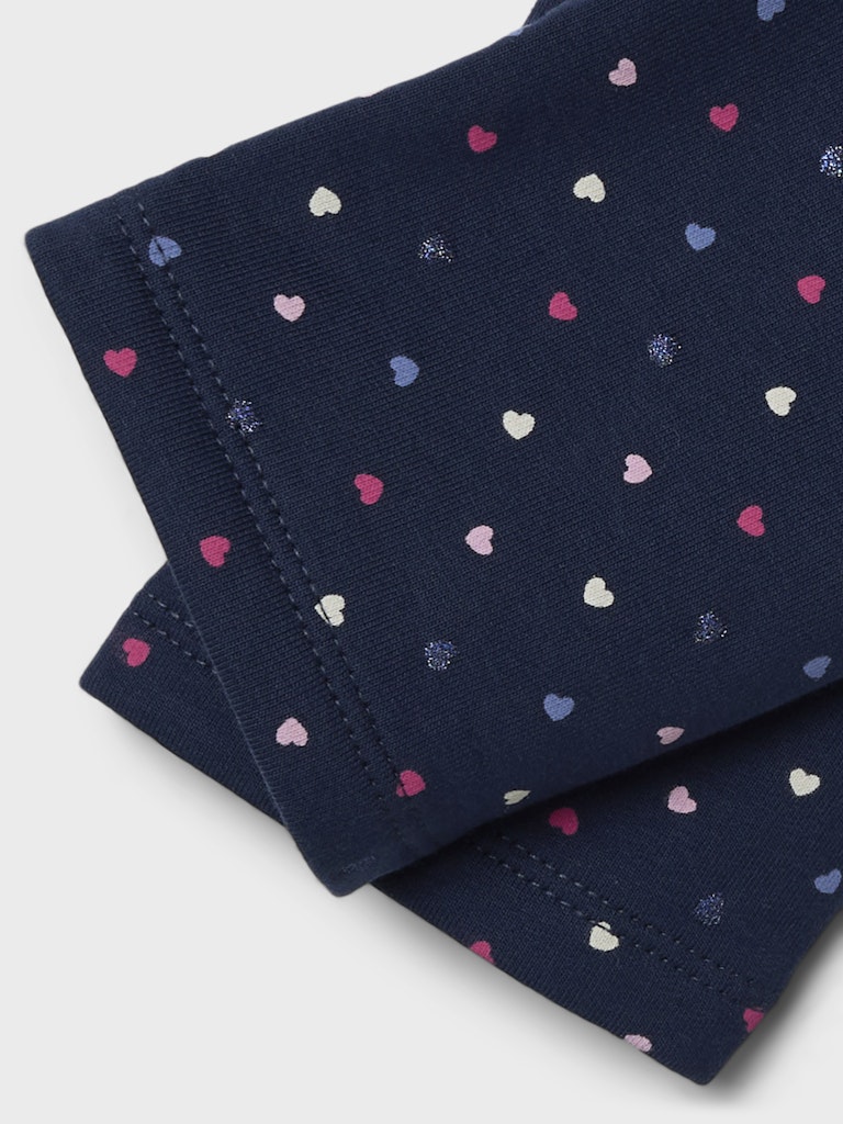 Name it Mini Girls Navy Heart  Winter Legging with Brushed Inner