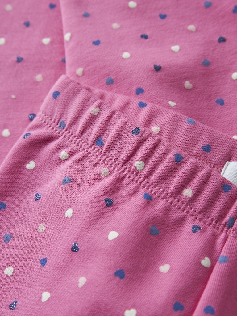 Name it Mini Girls Pink Heart  Winter Legging with Brushed Inner