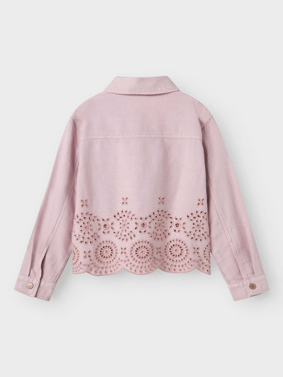 Name it Girls Broderie Anglaise Pink Cotton Jacket