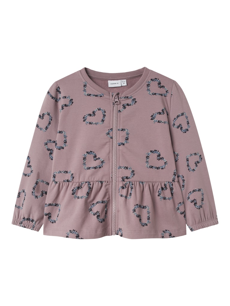 Name It Girl Zippy Sweat Cardigan with Peplum Hem