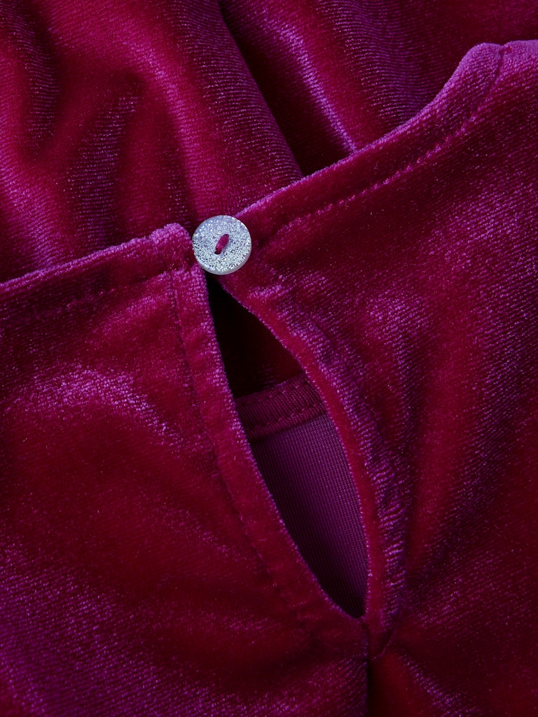 Name It Girls Long Sleeved Velvet Dress - Red