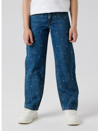 Name it Girls Wide Leg Rinestone Jeans