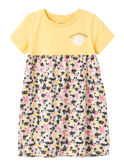 Name it Mini Girl Short Sleeved Lemon Dress