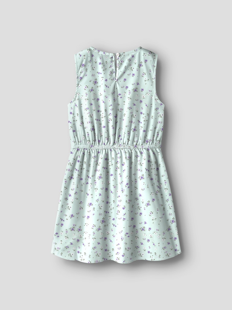 Name it Girls Floral Print Aqua Dress
