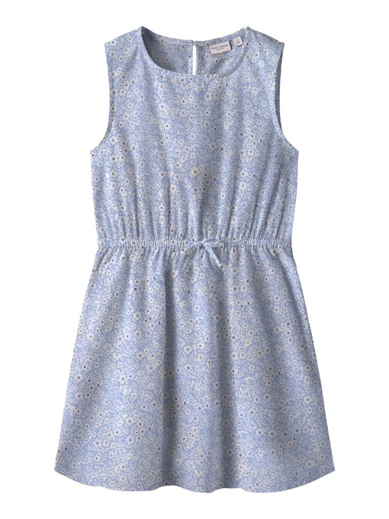 Name it Girls Floral Print Blue Dress