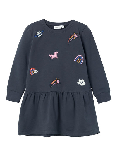 Name It Toddler Girl Long-Sleeved Print Sweat Dress