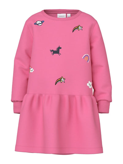 Name It Toddler Girl Long-Sleeved Print Sweat Dress