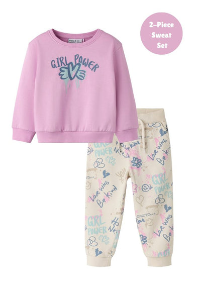Name it Girls 2-Piece Sweat Set - Girl Power