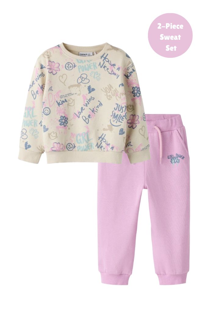 Name it Girls 2-Piece Sweat Set - Be Kind