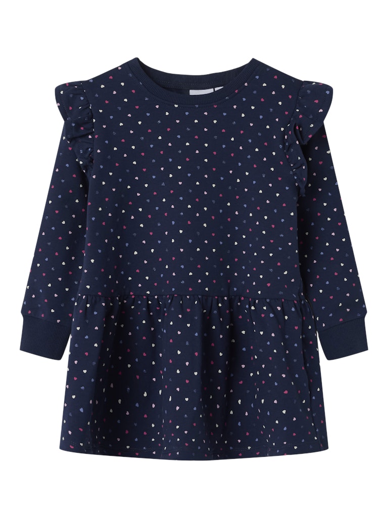 Name It Girls Heart Print Sweat Dress