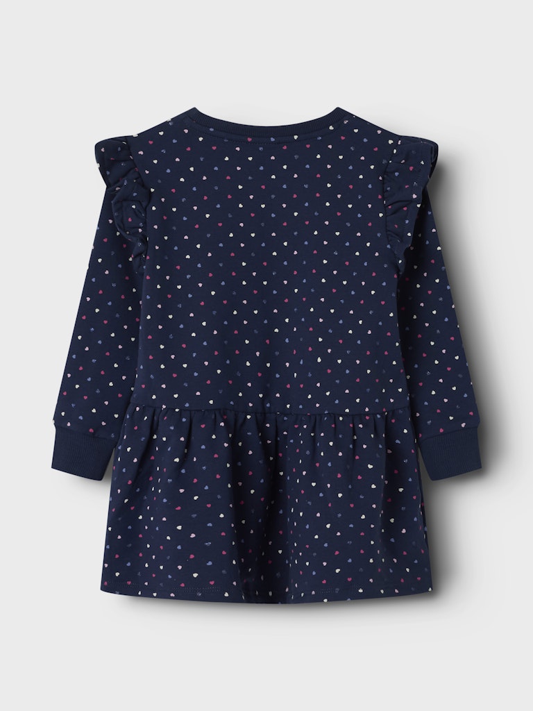 Name It Girls Heart Print Sweat Dress